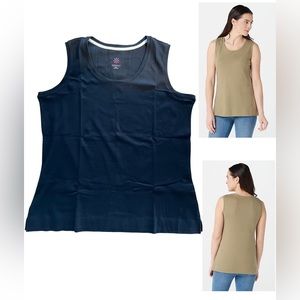 *Essentials Scoop Neck Tank Top black XL ~ Isaac Mizrahi A374863 Black